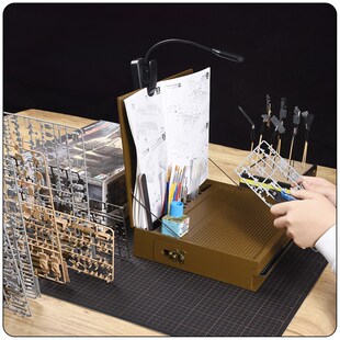 TOGUSH便携手提式模型高达拼装素组台DIY工作台W收纳板件放大镜