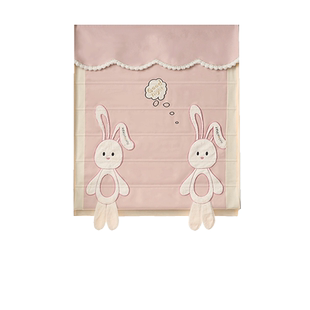 公主ins风罗马帘窗帘全遮光升降提拉帘卷帘百叶折叠布艺帘定制