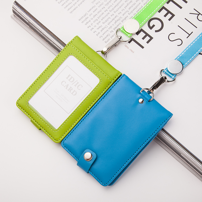 多卡位工作证件卡套带挂绳学生小清新可爱挂脖钥匙扣公交卡套ins风校园接送卡保护套门禁饭卡套工作牌挂套