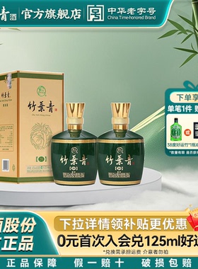 【送礼品袋】竹叶青青享20坛装42度500ml2瓶汾酒露酒礼袋新老包装
