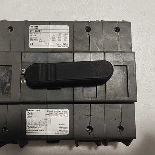 议价ABB隔离开关，型号OT160E3。