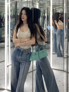 新款 现货 夏季 显瘦连体背心 气质吊带女定染弹力花卉蕾丝修身