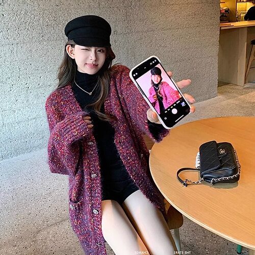 花纱大开衫”康宝莱高品线定制南非进口baby马海毛开衫