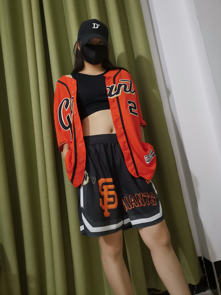 미국 롤드스쿨 대형 야구 유니폼 반팔 남녀 힙합 힙합 중간길이 저지 가디건 아우터웨어