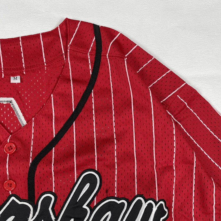 트렌디 한 유럽과 미국의 거리 대형 힙합 줄무늬 야구 유니폼 카디건 남성과 여성을위한 수 놓은 반팔 편지 힙합 저지