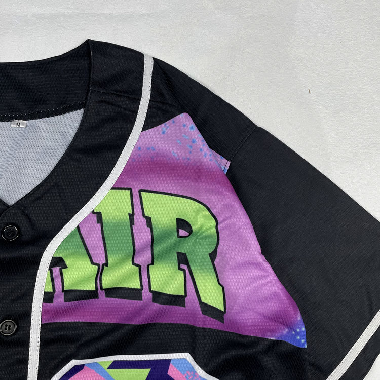 유럽과 미국의 스트리트 오버사이즈 대형 야구 유니폼 반팔 카디건 프린트 중간 길이 힙합 저지 NO. 23 트렌디