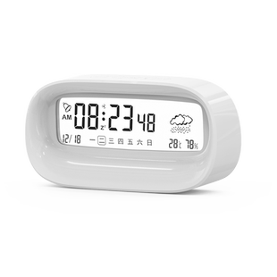 透明闹钟学生湿度计新款充电智能电子时钟起床神器带夜灯温度儿童