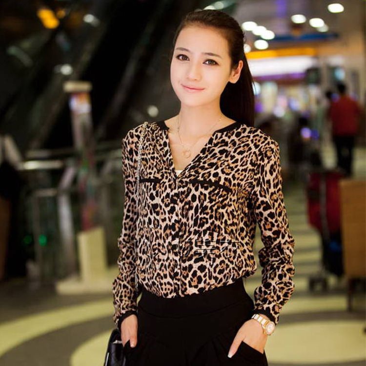 Large dress leopard print shirt long sleeve women's shirt ch在类目 女装/女士精品, 衬衫中 - 来自Buy2taobao.com提供专业的淘宝代购服务