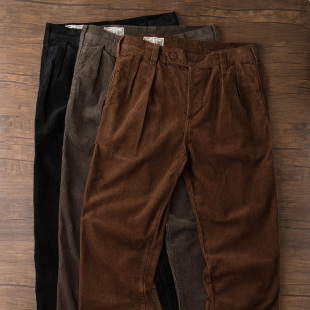 阿美咔叽工装 直筒裤 裤 男美式 重磅全棉灯芯绒男裤 复古休闲裤 子厚款