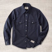 衬衣秋季 重磅阿美咔叽美式 男长袖 衬衫 复古人字纹纯棉休闲口袋工装