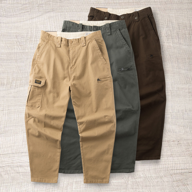 日系复古宽松锥形工装裤