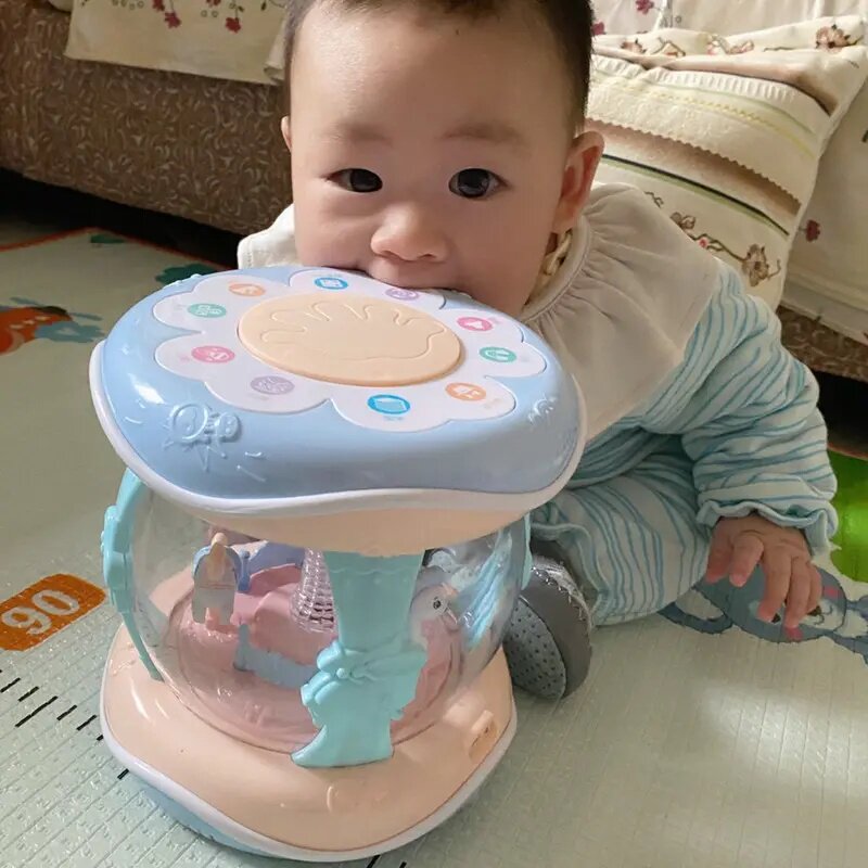 音乐旋转木马宝宝手拍鼓早教益智
