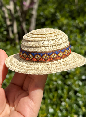 蔚来汽车NOMI配件帽子装饰et7es6es8ec6ec7et5民族风夏季内饰草帽