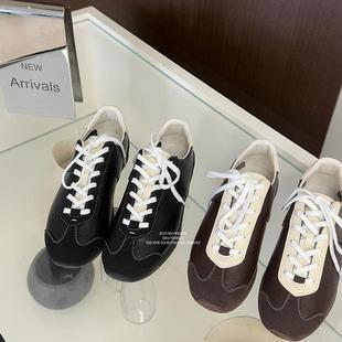 widelia陈姬儿冬季韩版复古拼色阿甘鞋百搭系带德训鞋休闲鞋9980