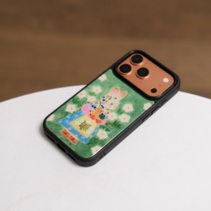 小众复古Aiko花卉兔磨砂神甲壳磁吸手机壳苹果iPhone17promax手机壳16pro黑框软边15手机壳14pro全包16亚克力