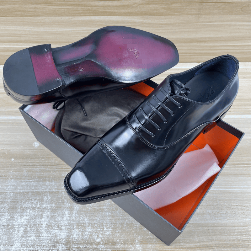 意大利马臀皮三接头男鞋琴底手工鞋商务正装真皮英伦轻奢牛津鞋