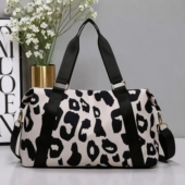 女士大容量防水健身包 牛津布可扩展短途旅行包 手提单肩包