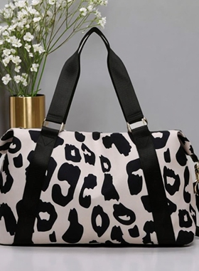 女士大容量防水健身包 牛津布可扩展短途旅行包 手提单肩包