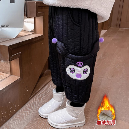 女童棉裤秋冬款2024新款今年流行爆款儿童加绒加厚裤子一条过冬季