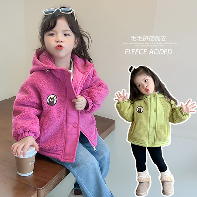 女童棉服冬装2025新款儿童洋气巨好看夹棉棉衣女宝宝冬季加厚外套