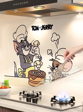 新家的100个快递猫和老鼠贴纸厨房贴墙画防油防水灶台墙面装饰
