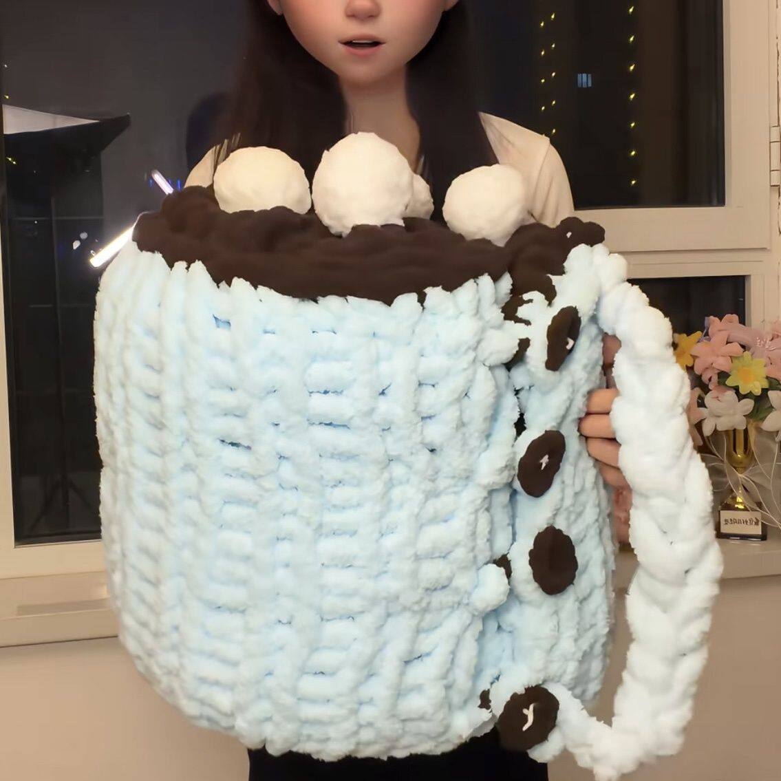 一杯热可可毛毯子全套diy