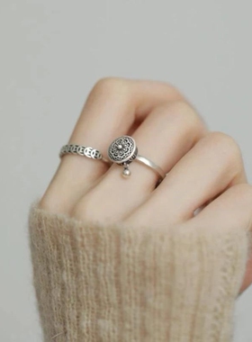 铜合金戒指招财聚财钱币如你所愿皆可实现可旋转六字真言男女戒指