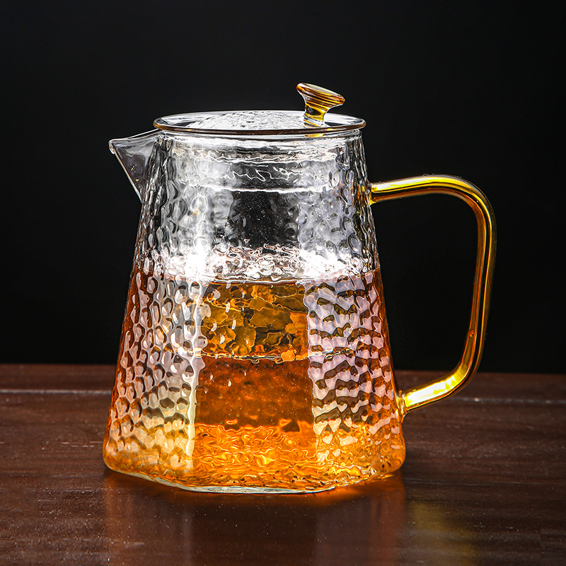 玻璃茶壶过滤家用加厚锤纹花茶