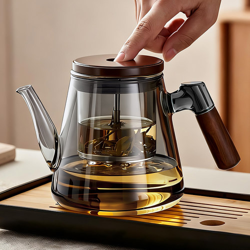 飘逸杯泡茶壶高端一键过滤茶水分离按压式2026新款玻璃家用大容量