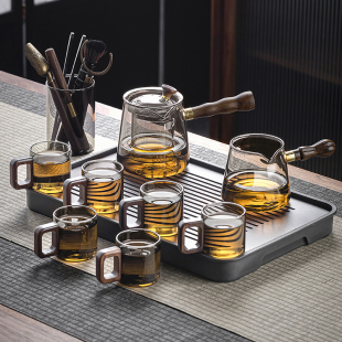 家用茶盘办公室客厅喝茶会客功夫茶杯2025新款 玻璃茶具套装 泡茶壶