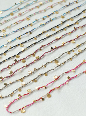 天然石串珠项链女小众设计感