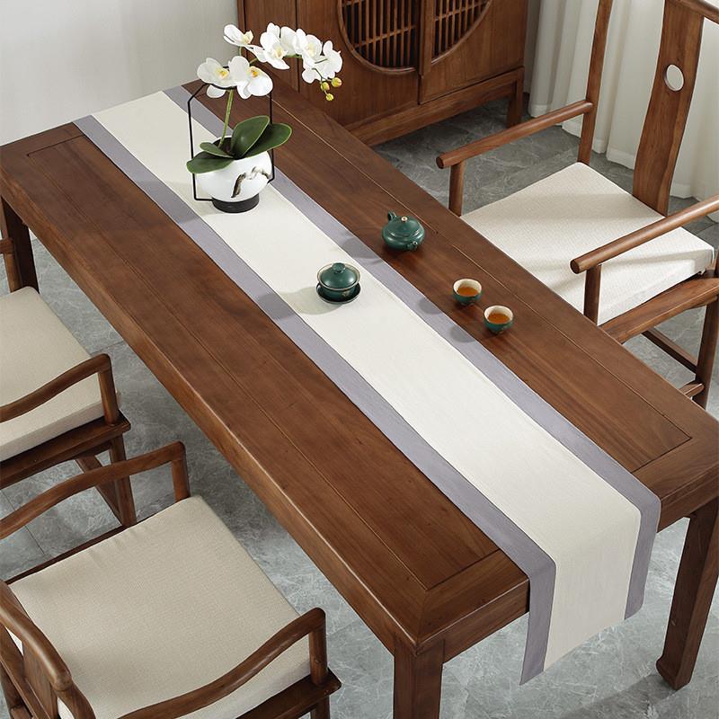 新中式桌旗古风禅意茶席加厚双面现代简约茶艺桌布茶几电视柜盖巾