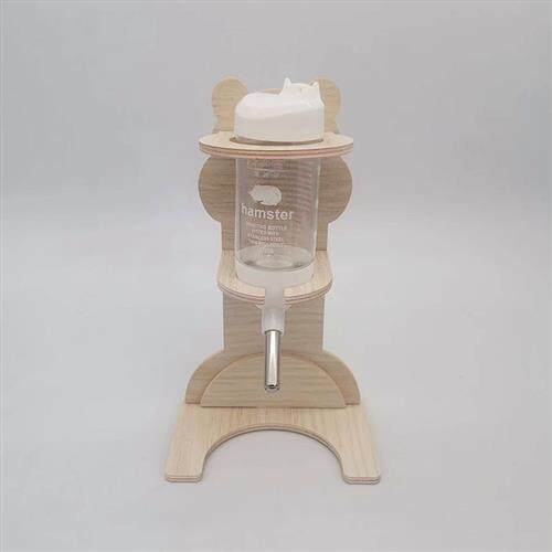 仓鼠滚珠水壶架 金丝熊立式水樽 刺猬实木支架花枝鼠喝水壶饮水器