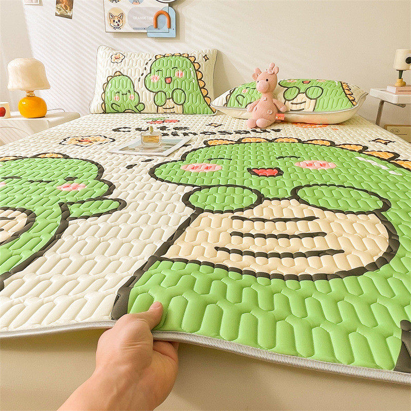 加厚天然冰丝乳胶凉席三件套夏季儿童可水洗学生宿舍单人空调席子