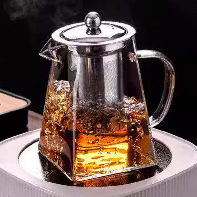 直销泡茶壶茶水分离 高硼硅耐热玻璃茶水壶 办公室泡茶壶套组