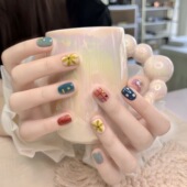 可爱假日 夏日可爱ins风多巴胺美甲气质显白百搭纯手工穿戴甲