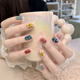 【可爱假日】夏日可爱ins风多巴胺美甲气质显白百搭纯手工穿戴甲