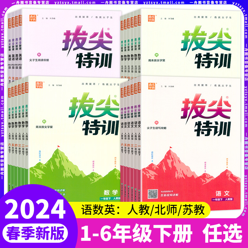 2024春新版通城学典拔尖特训小学一2二3三4四5五六年级下册语文数学英语人教北师苏教版课本同步随课堂课时作业天天练习本测试