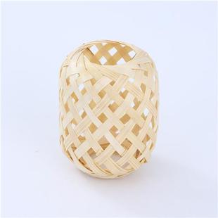 竹编竹笼圆形油纸灯笼小挂件花灯材料包节日挂饰竹艺手工