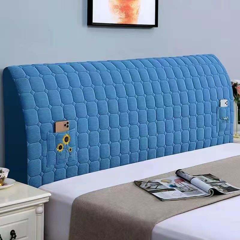 灯芯绒加厚夹棉床头罩防尘罩现代简约靠背全包软包床头套