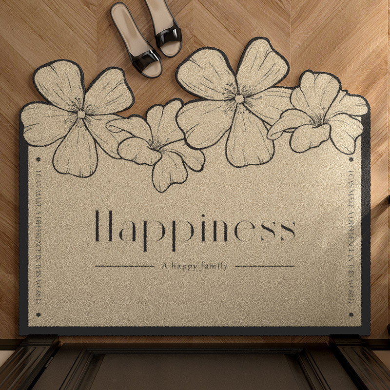 复古欧式入户门地垫丝圈除尘脚垫小清新花朵门厅地垫玄关地毯