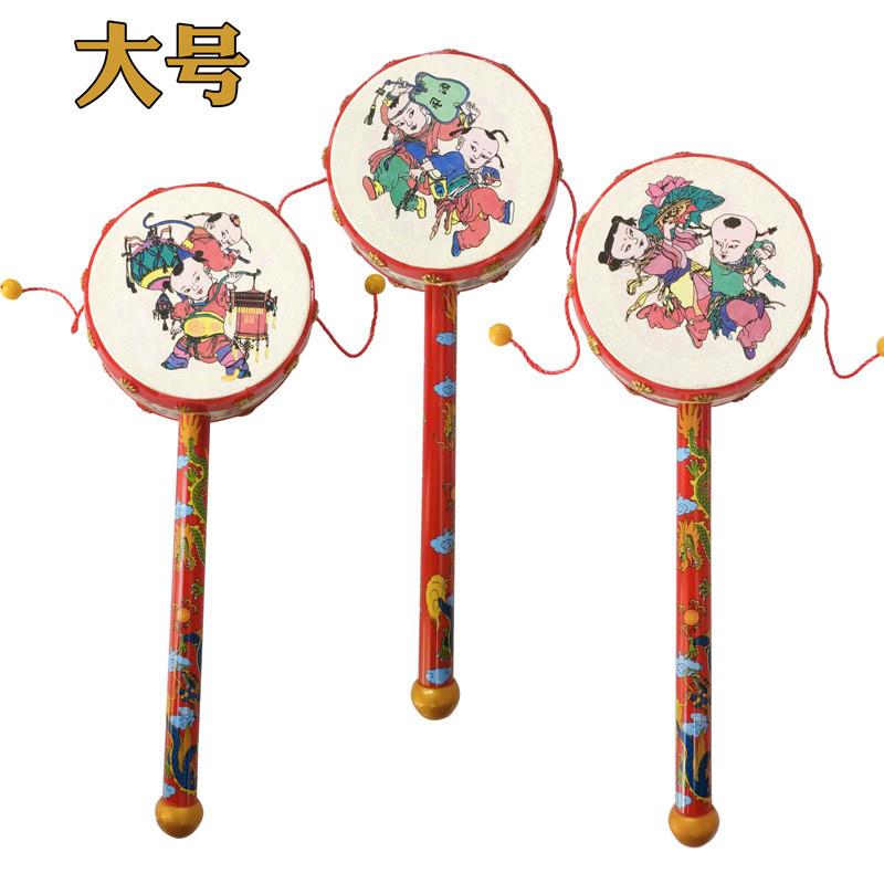 优质婴幼儿手摇拨浪鼓19环保塑料声音洪亮巨响平安吉祥鼓畅销款
