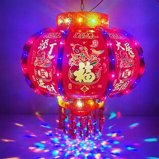 2025宫灯结婚庆乔迁新居七彩旋转走马灯 灯笼开门红鎏金流水款