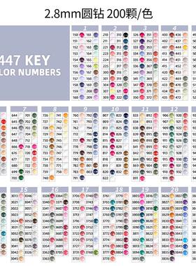 2.8mm圆钻钻石画钻包 平底树脂钻亚克力钻石DMC447色DIY钻用补钻
