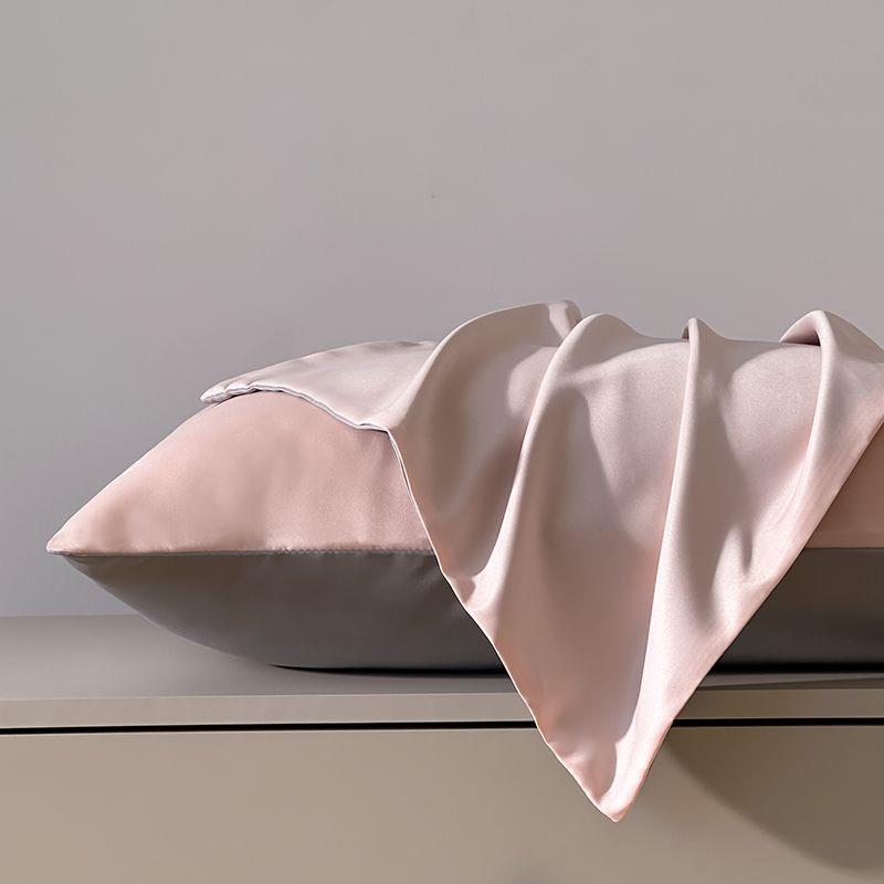 高级感水洗真丝枕套一对装夏天家用冰丝枕头套夏季学生单人枕芯套