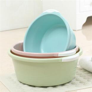 家用盆多功能简约洗脸洗菜搓衣盆加厚耐用塑料面盆圆脸盆子洗衣用