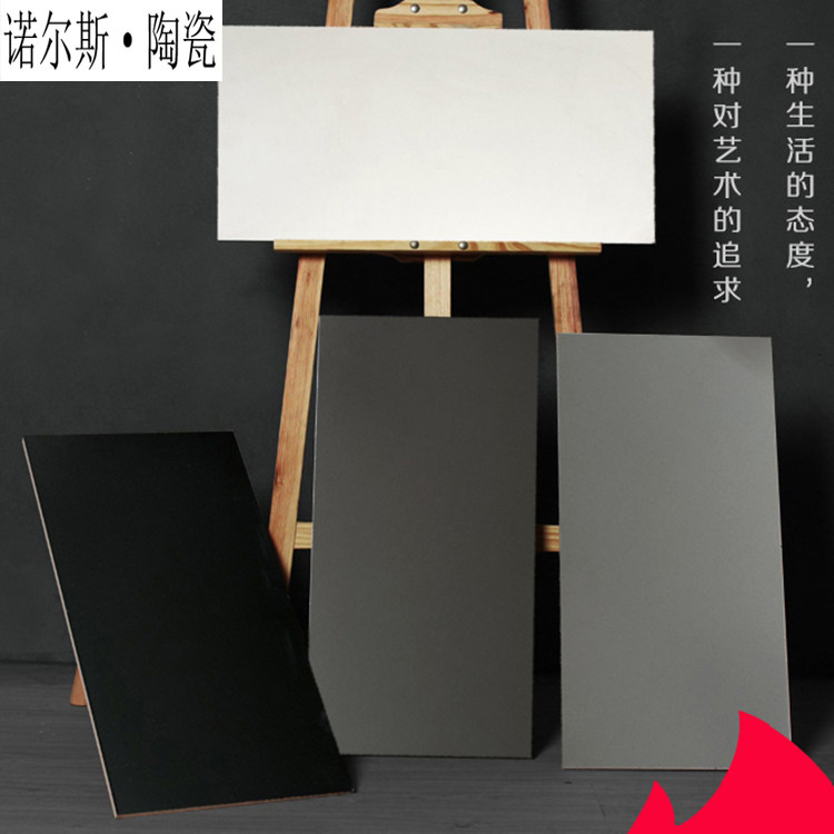 北欧全瓷纯色黑白灰300x600墙砖厨房卫生间墙地砖阳台仿古砖瓷砖