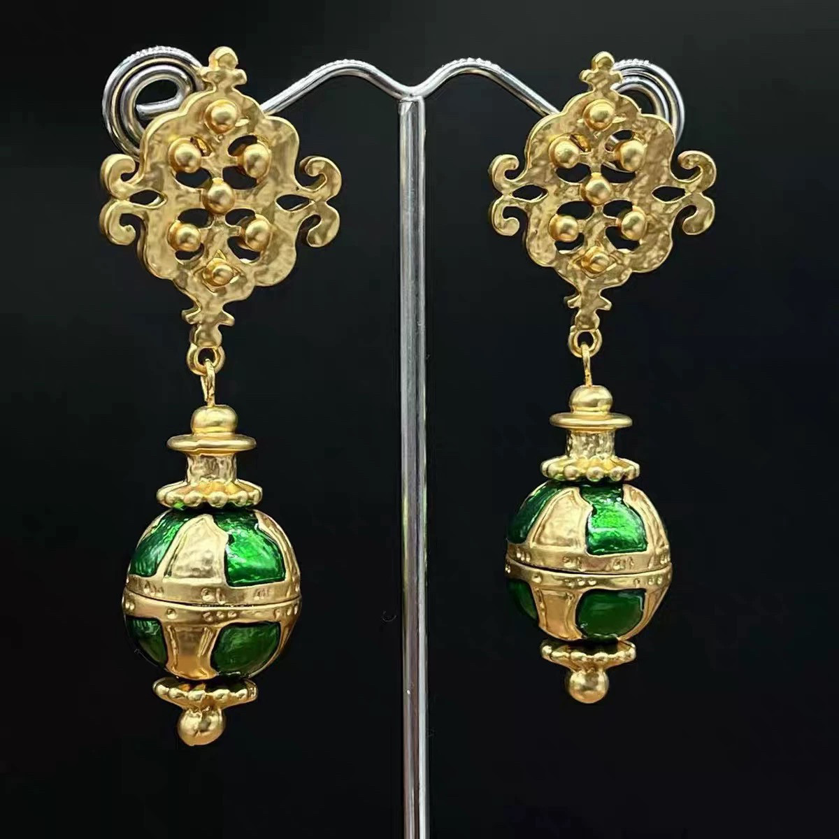 法式复古潮流百搭中古玛瑙耳环耳坠耳饰红玛瑙虎晴石时尚饰品女