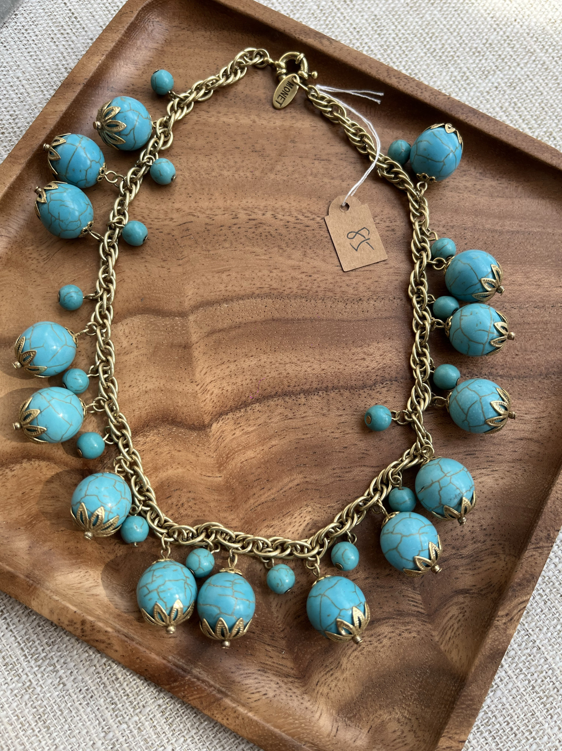 欧美外贸饰品蓝色珠子时尚百搭气质简约个性项链锁骨链