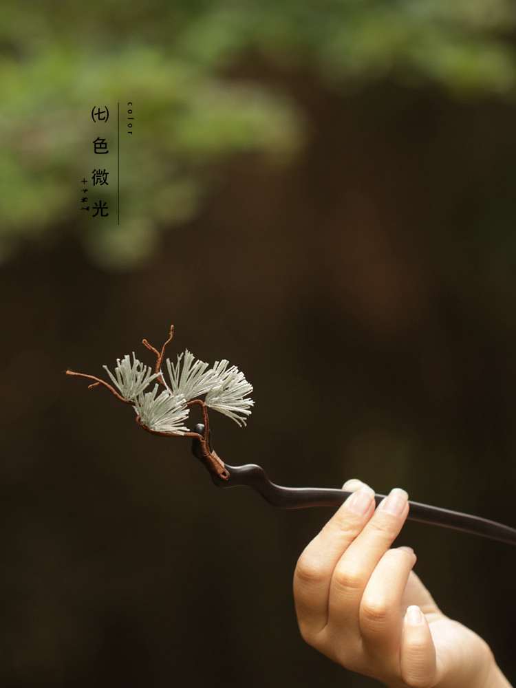 木簪盘发中式雪松发饰簪子国风